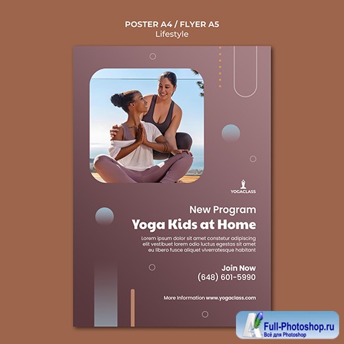 Psd poster template for yoga practice and exercise