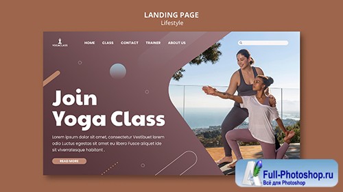 Landing psd page for yoga practice and exercise 