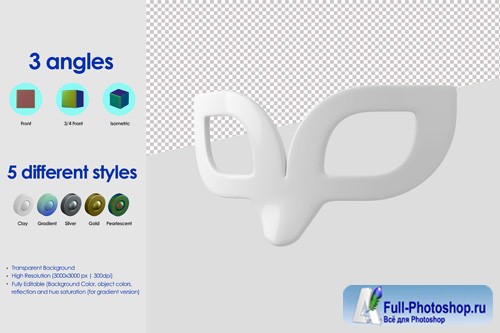 3d mask icon psd design template