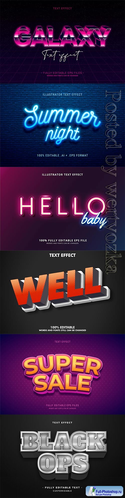 3d editable text style effect vector vol 356