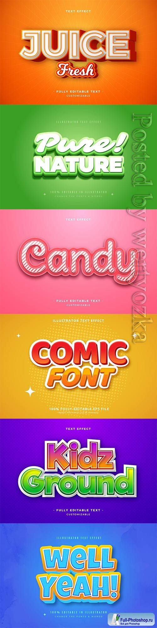 3d editable text style effect vector vol 350