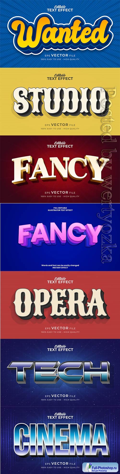 3d editable text style effect vector vol 369