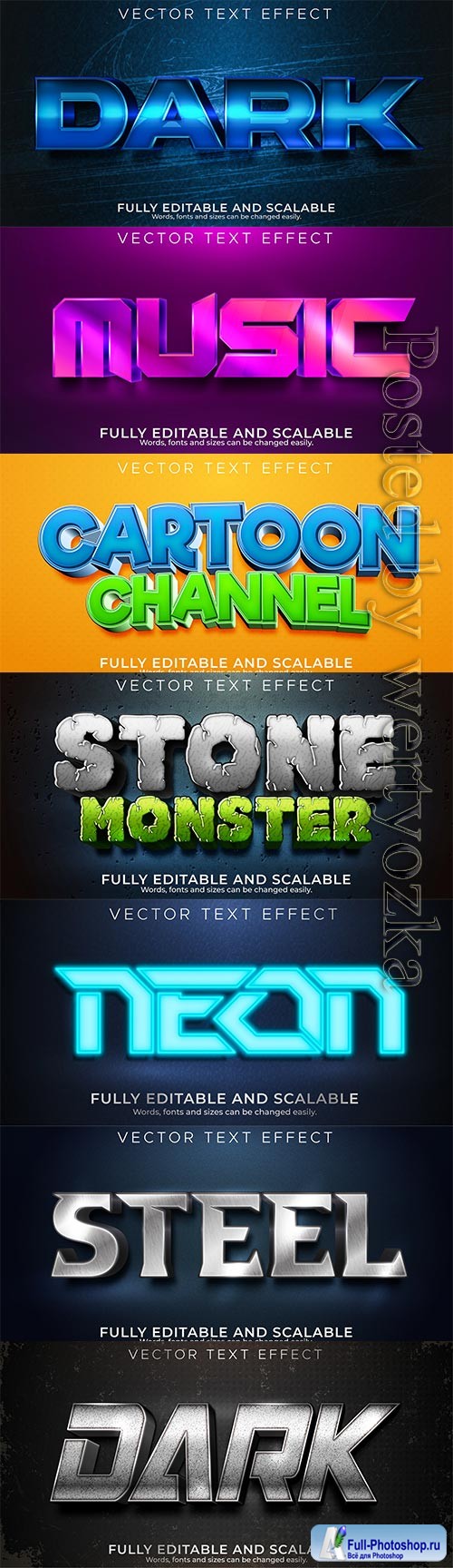 3d editable text style effect vector vol 390