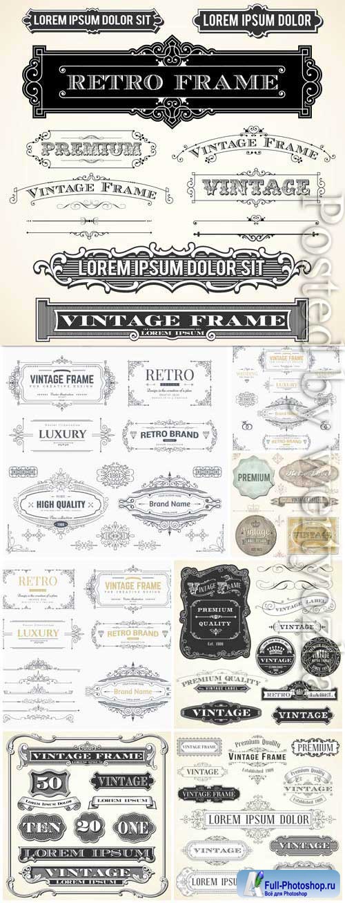 Frames, decorative elements in vector
