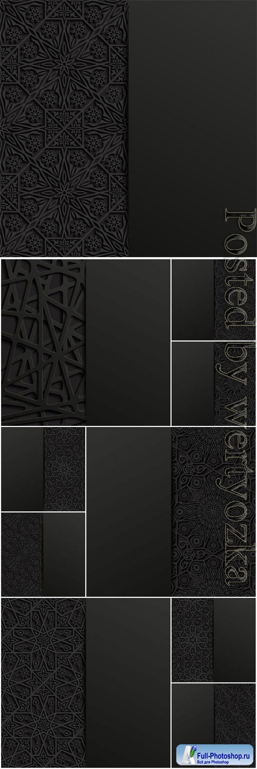 Abstract black backgrounds in vector