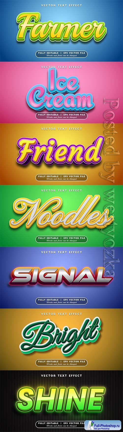 3d editable text style effect vector vol 427