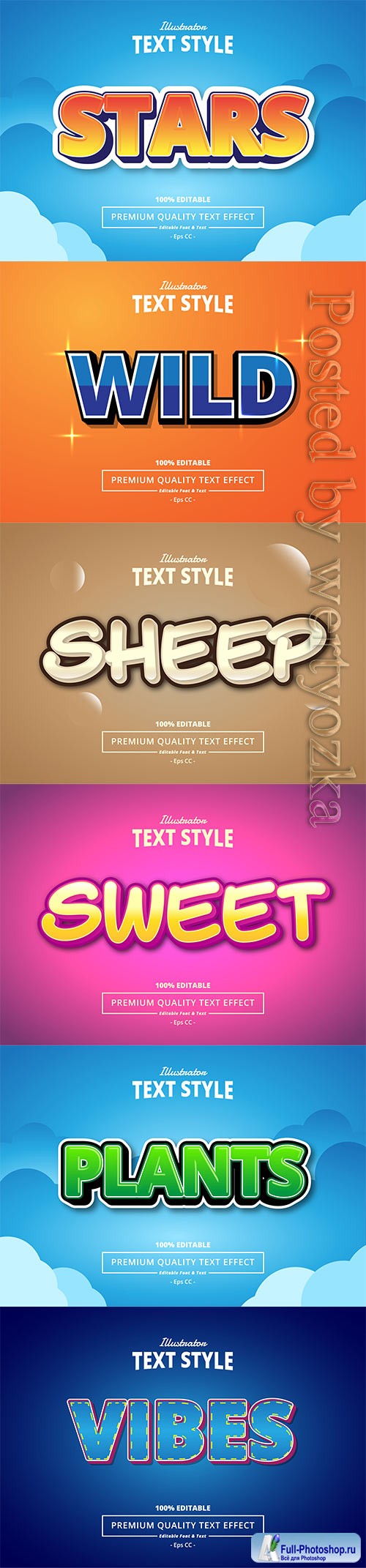 3d editable text style effect vector vol 418