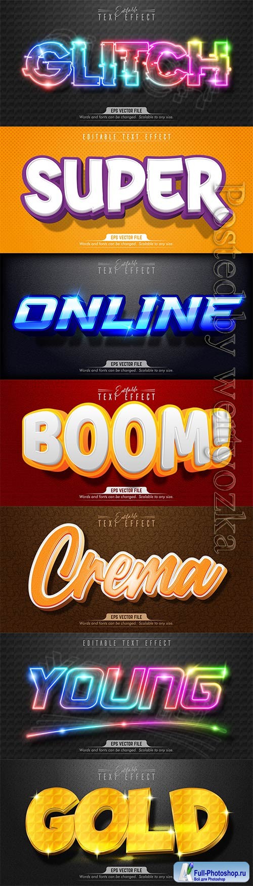 3d editable text style effect vector vol 435