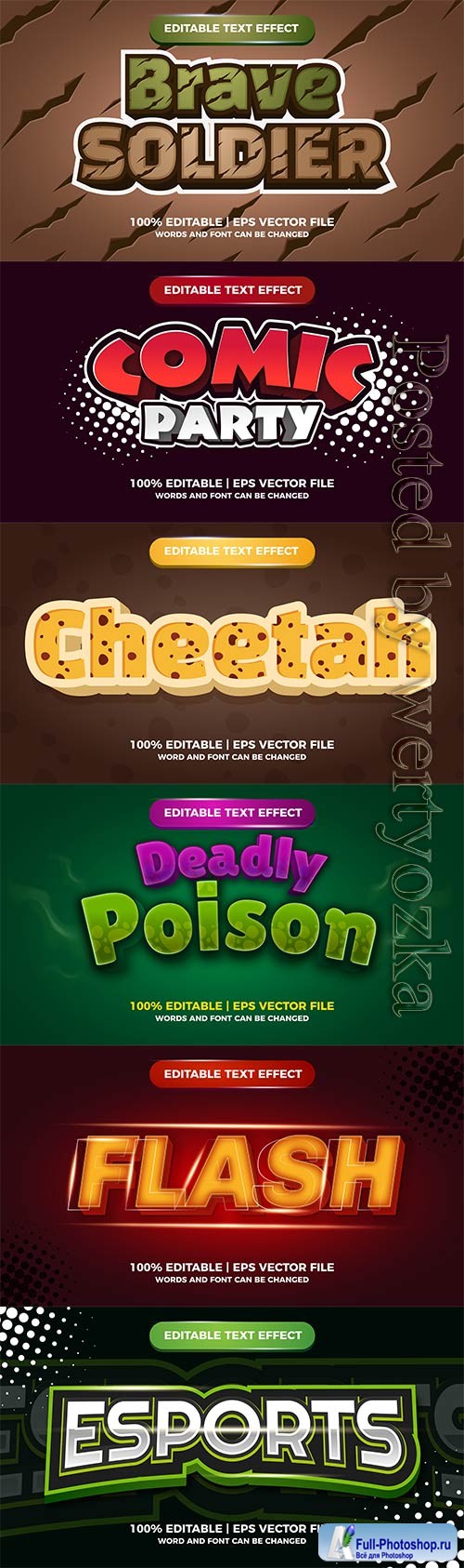 3d editable text style effect vector vol 432