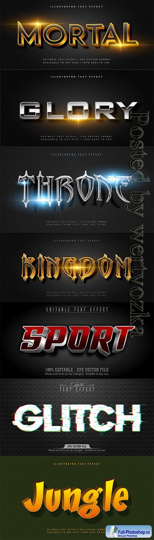 3d editable text style effect vector vol 436