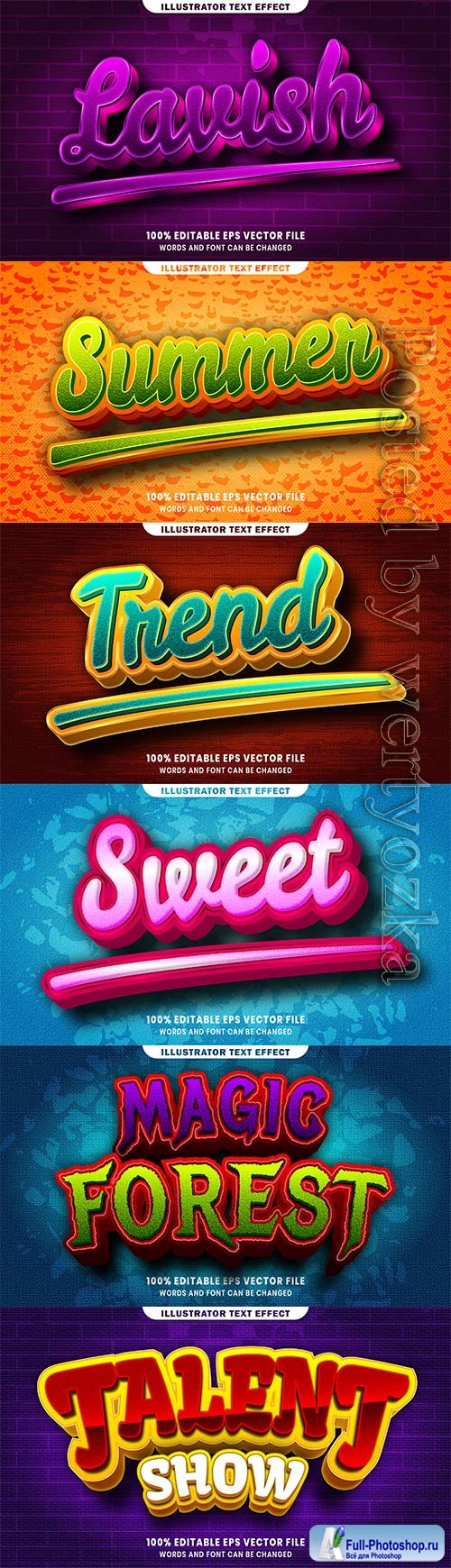 3d editable text style effect vector vol 453