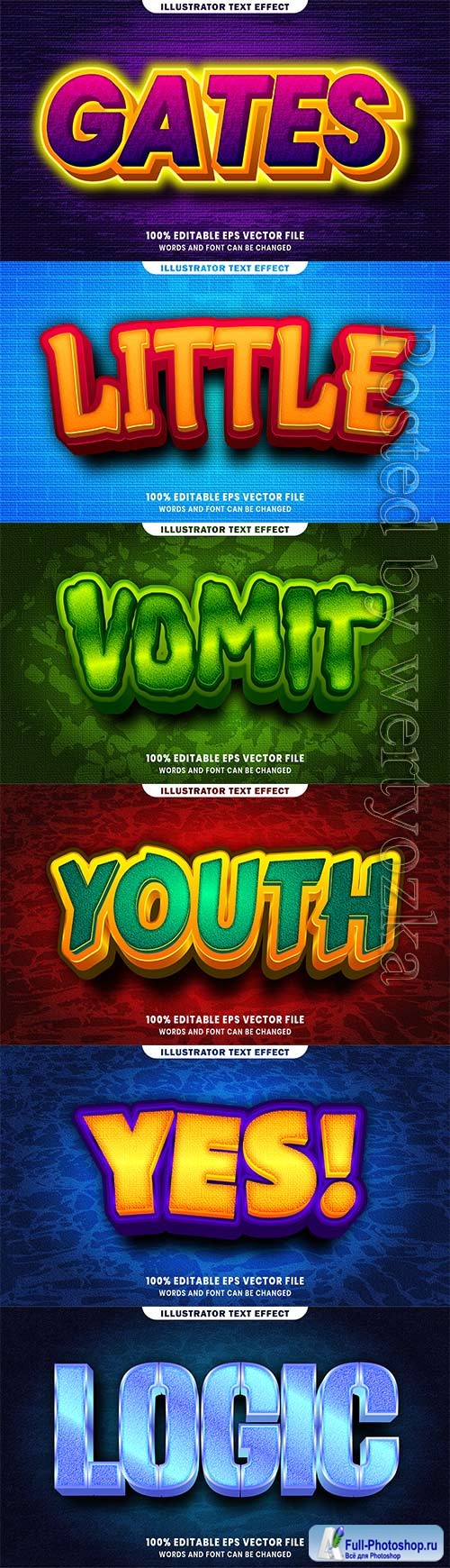 3d editable text style effect vector vol 452