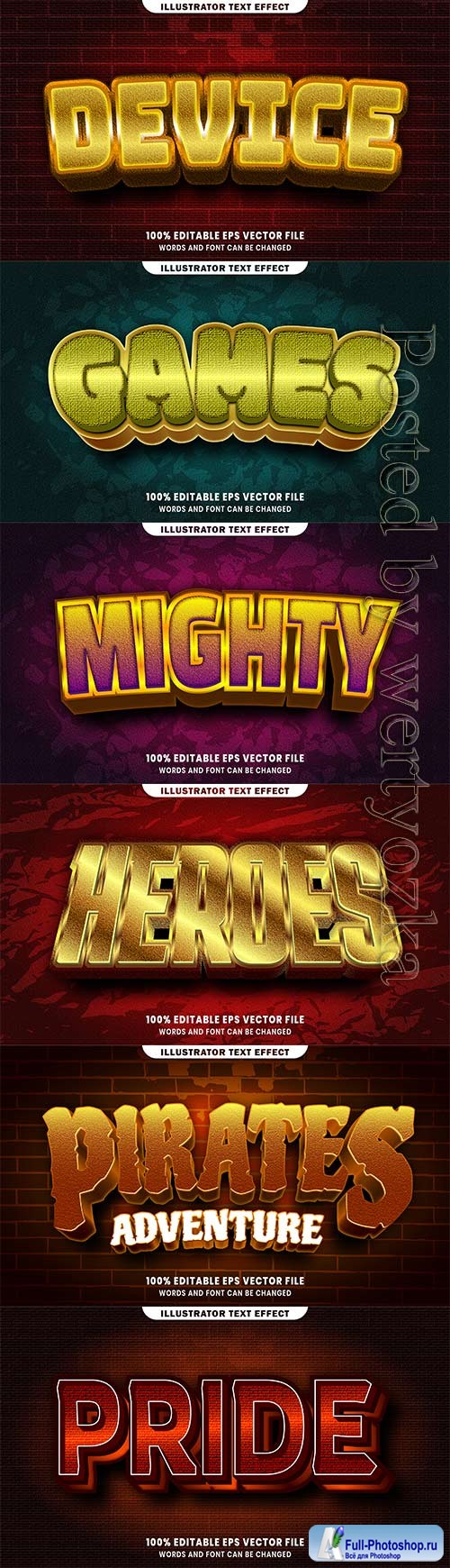 3d editable text style effect vector vol 445