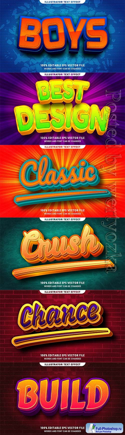 3d editable text style effect vector vol 440