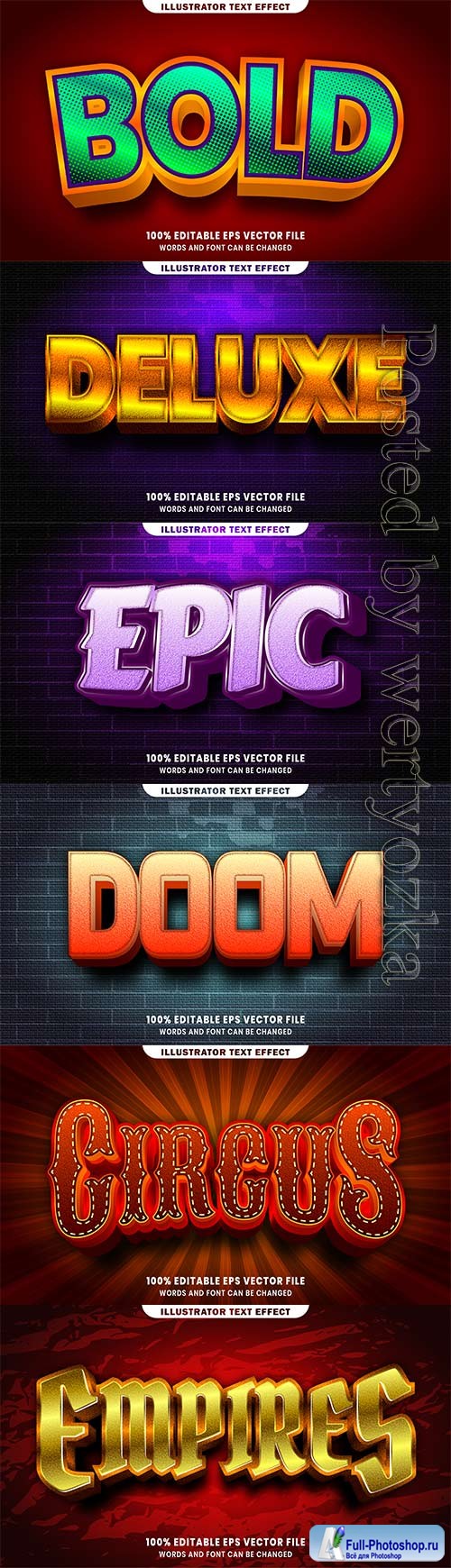 3d editable text style effect vector vol 441