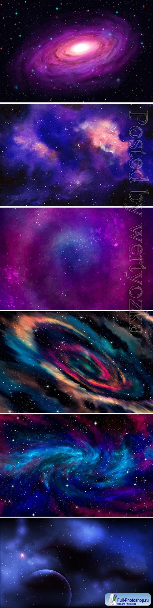 Hand painted watercolor galaxy vector background