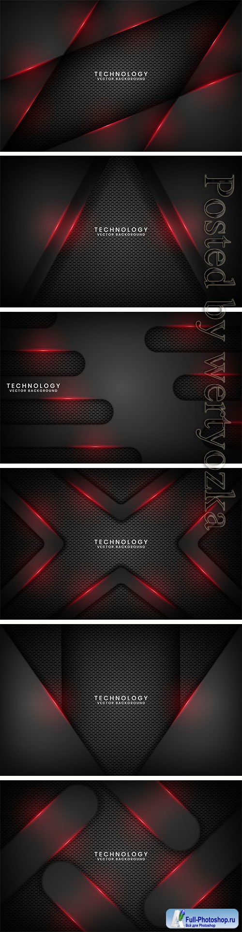 Abstract black metallic technology background with red light effect on dark space