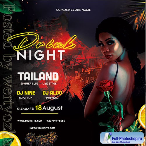 Drink Night Club PSD Flyer Template