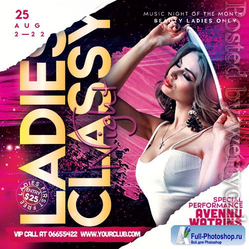 Ladies Classy Night Flyer PSD Template