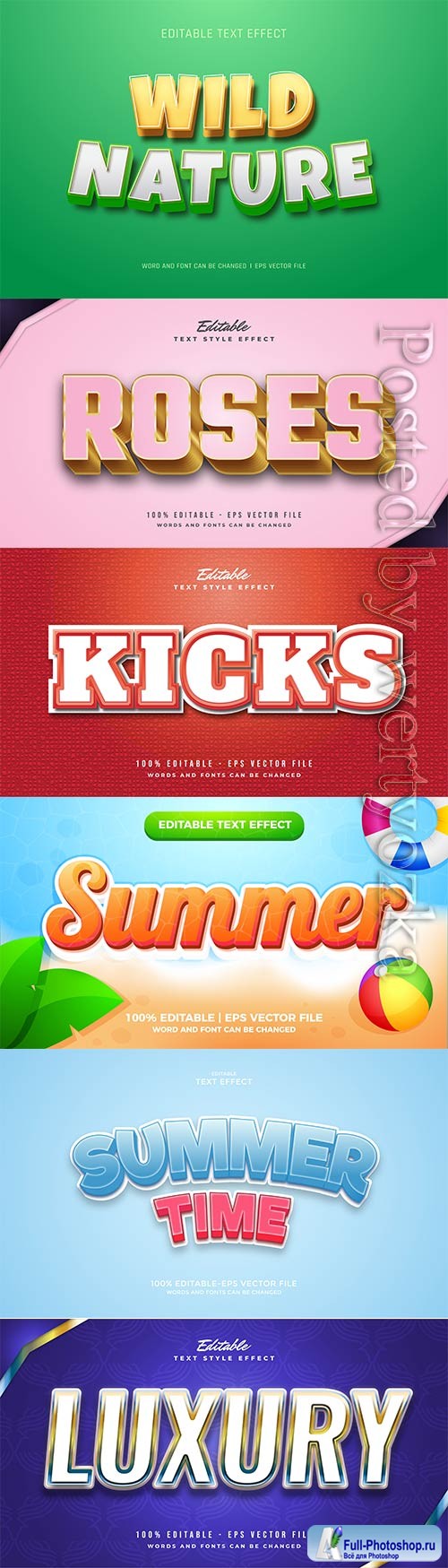 3d editable text style effect vector vol 458