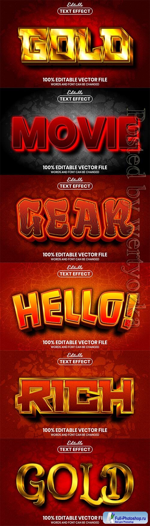 3d editable text style effect vector vol 480