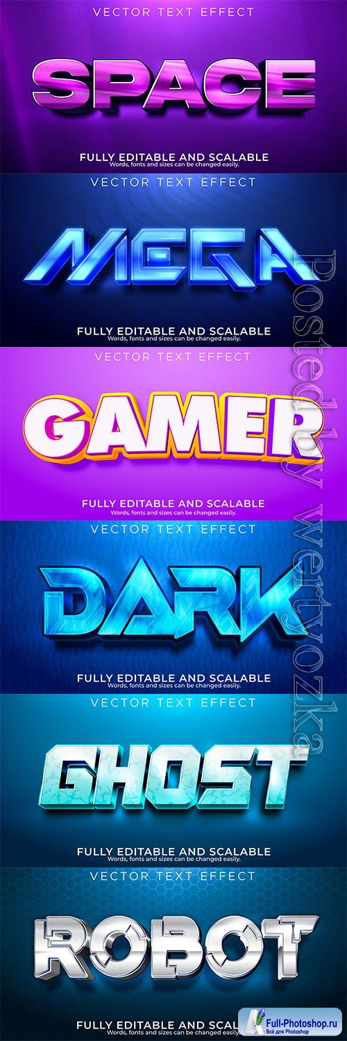 3d editable text style effect vector vol 491