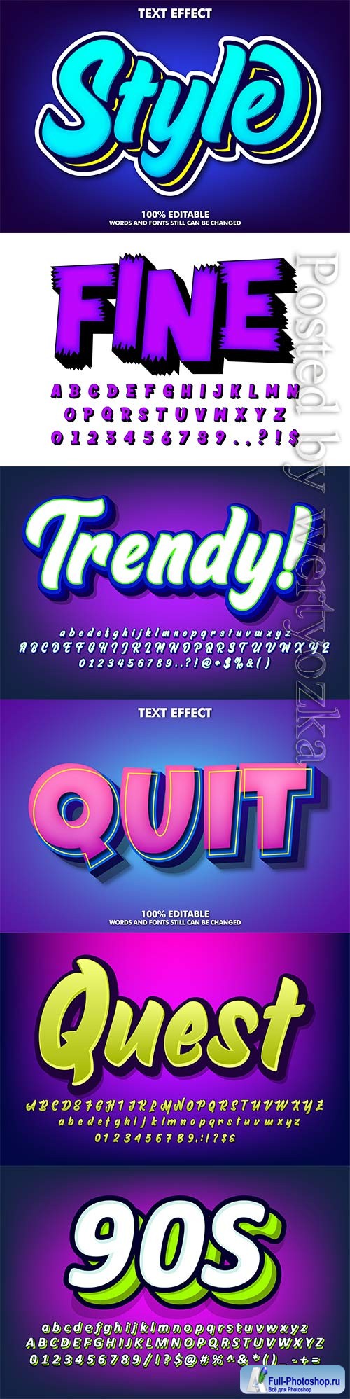 3d editable text style effect vector vol 493