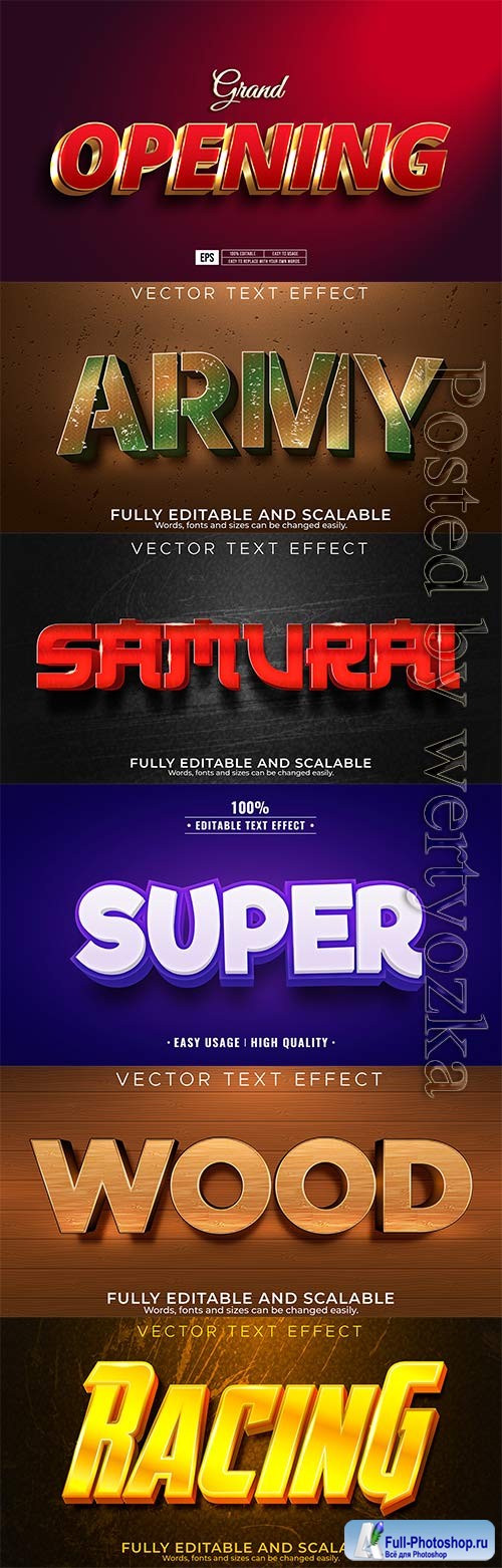 3d editable text style effect vector vol 495