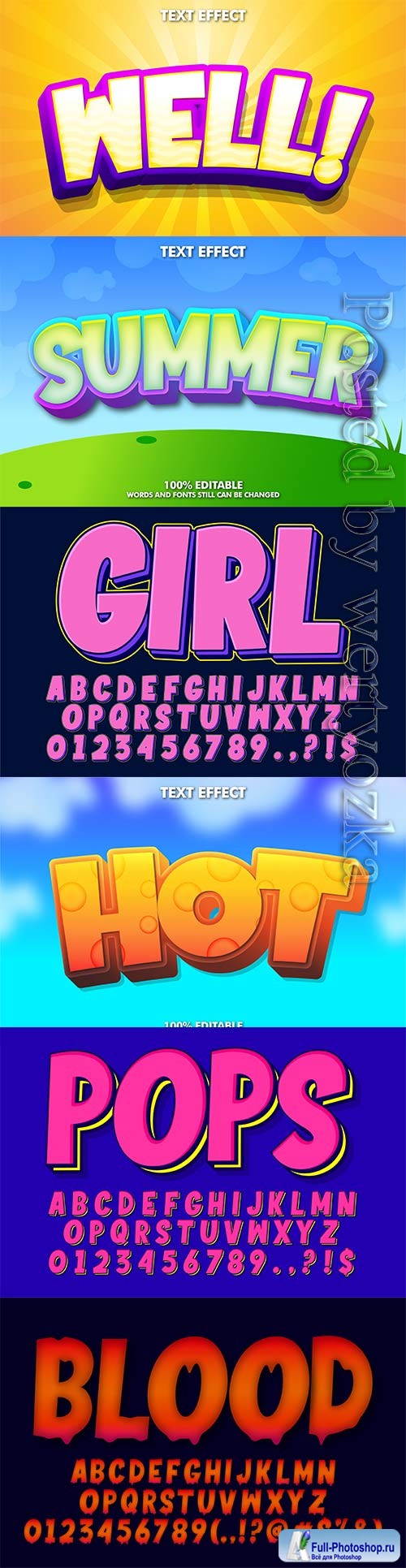 3d editable text style effect vector vol 492