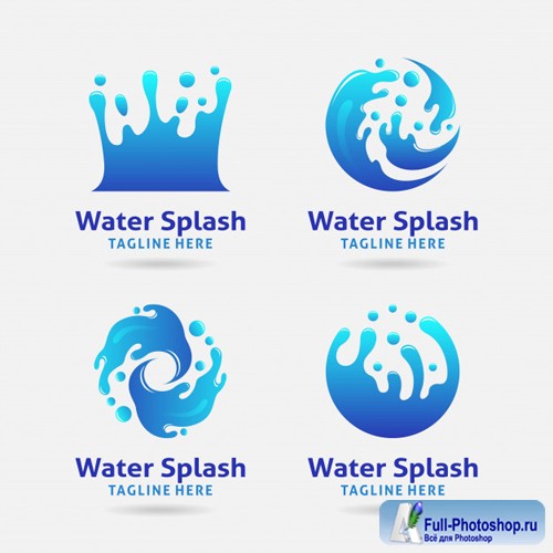 Water splash logo vector design