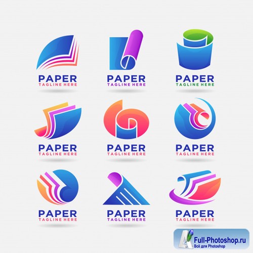 Collection of paper logo vector design