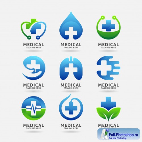 Collection of medical logo vector design