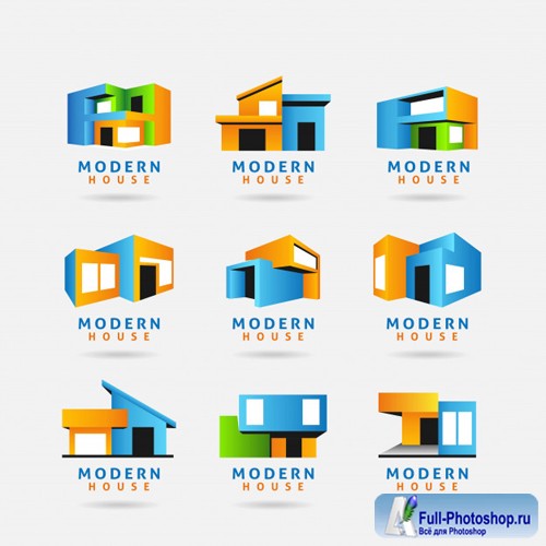 Collection of modern house logo vector design