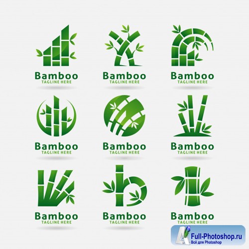 Collection of bamboo logo vector design