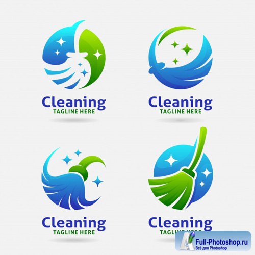 Cleaning broom logo vector design