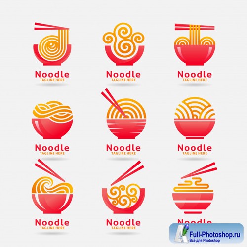 Collection of noodle logo vector design