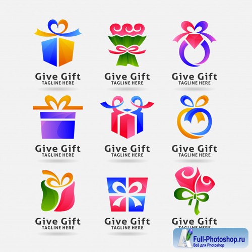 Collection of gift logo vector design