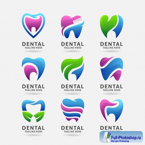 Collection of dental logo vector design