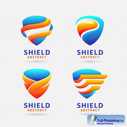 Abstract shield logo vector design