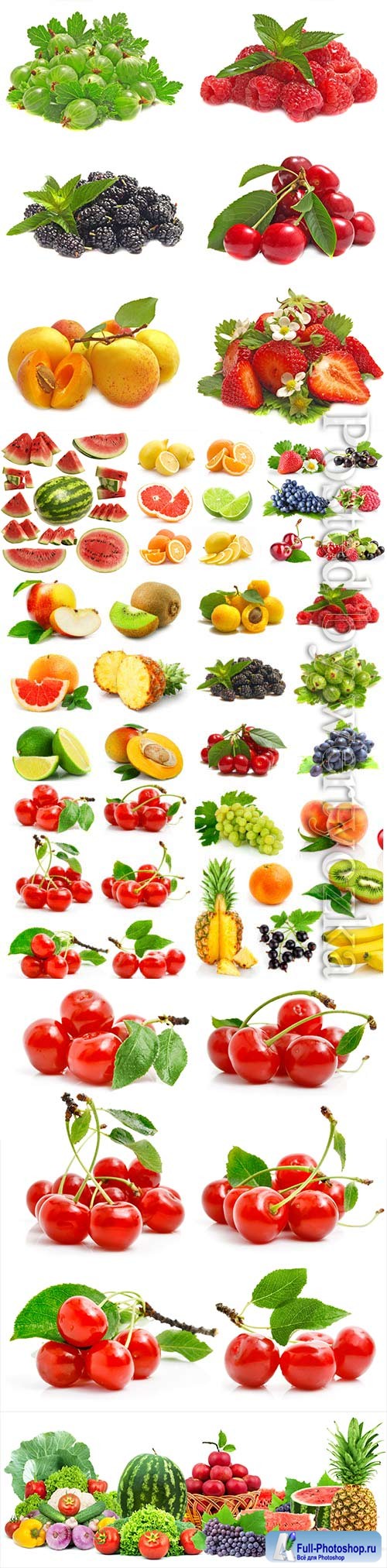 Tropical fruits, berries stock photo