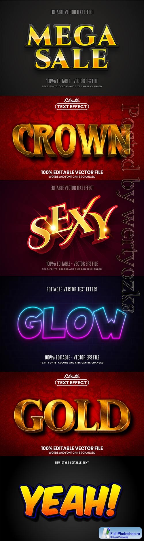 3d editable text style effect vector vol 519