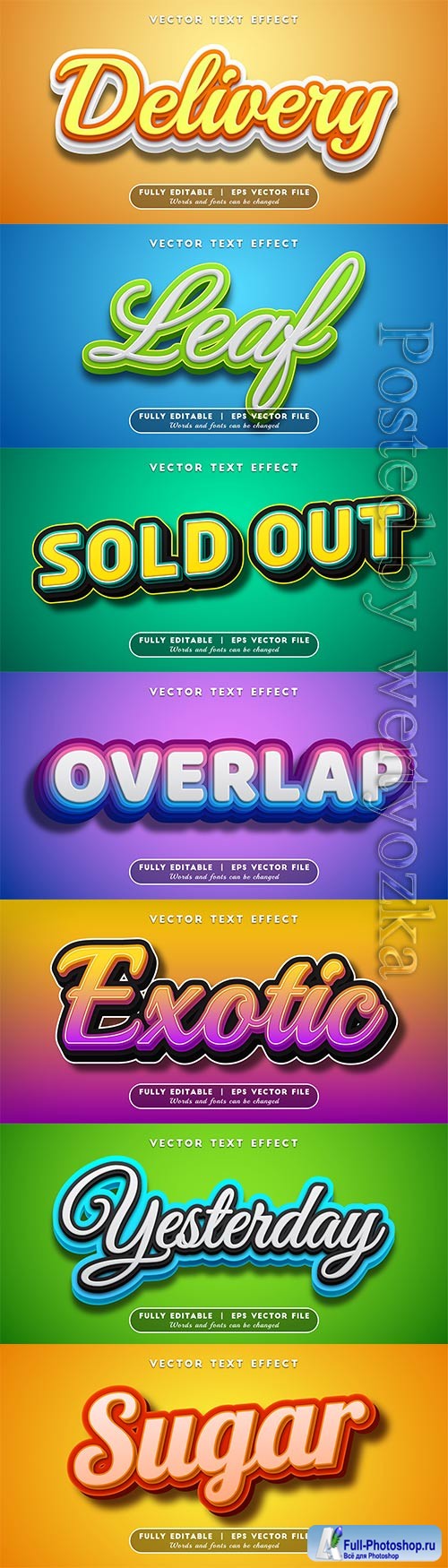 3d editable text style effect vector vol 517