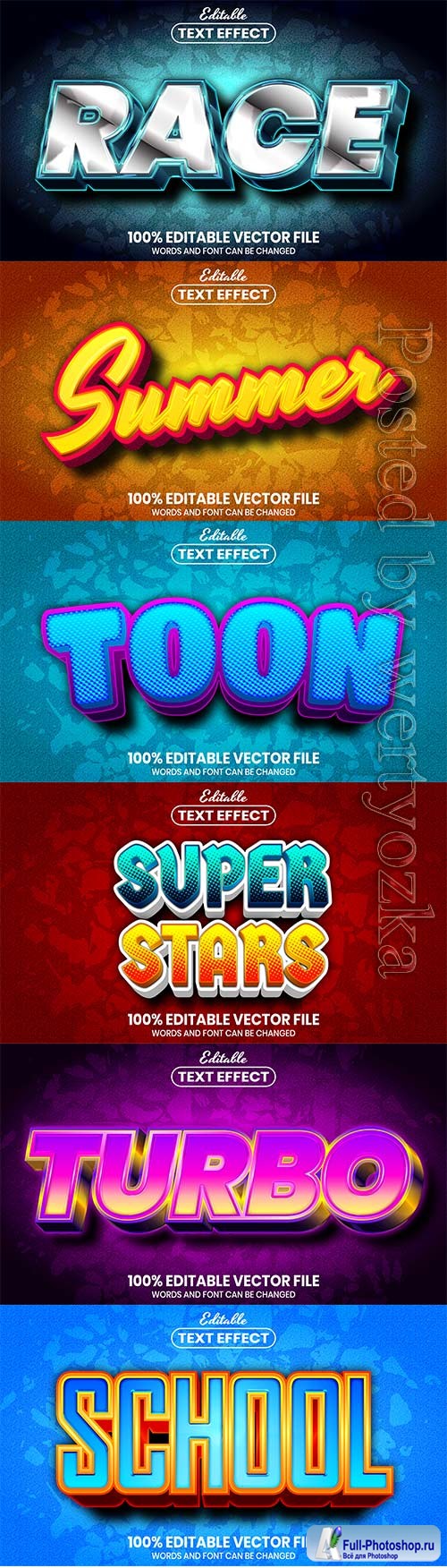 3d editable text style effect vector vol 531