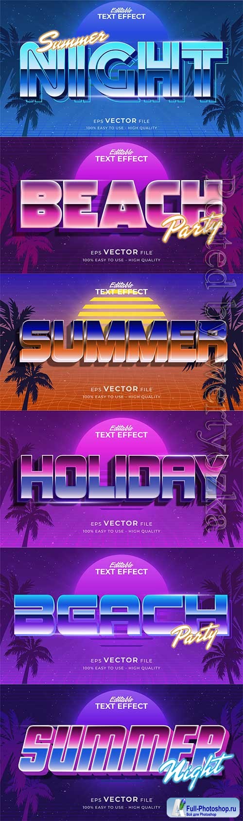 Retro summer holiday text in grunge style theme in vector vol 15