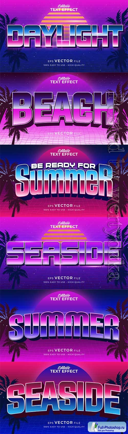 Retro summer holiday text in grunge style theme in vector vol 14