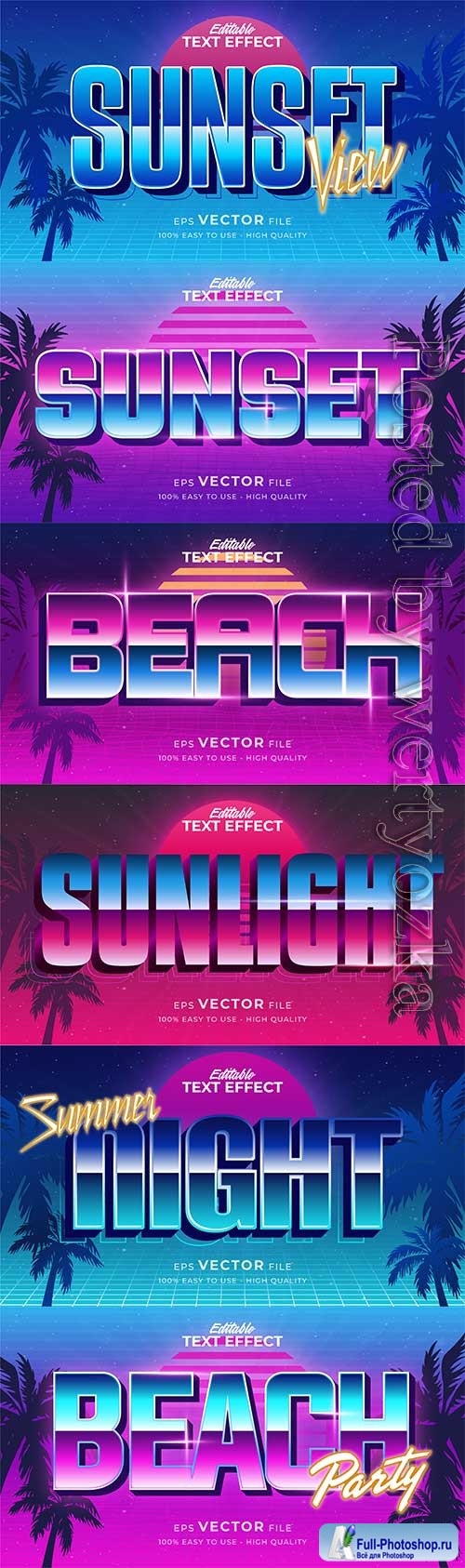 Retro summer holiday text in grunge style theme in vector vol 13