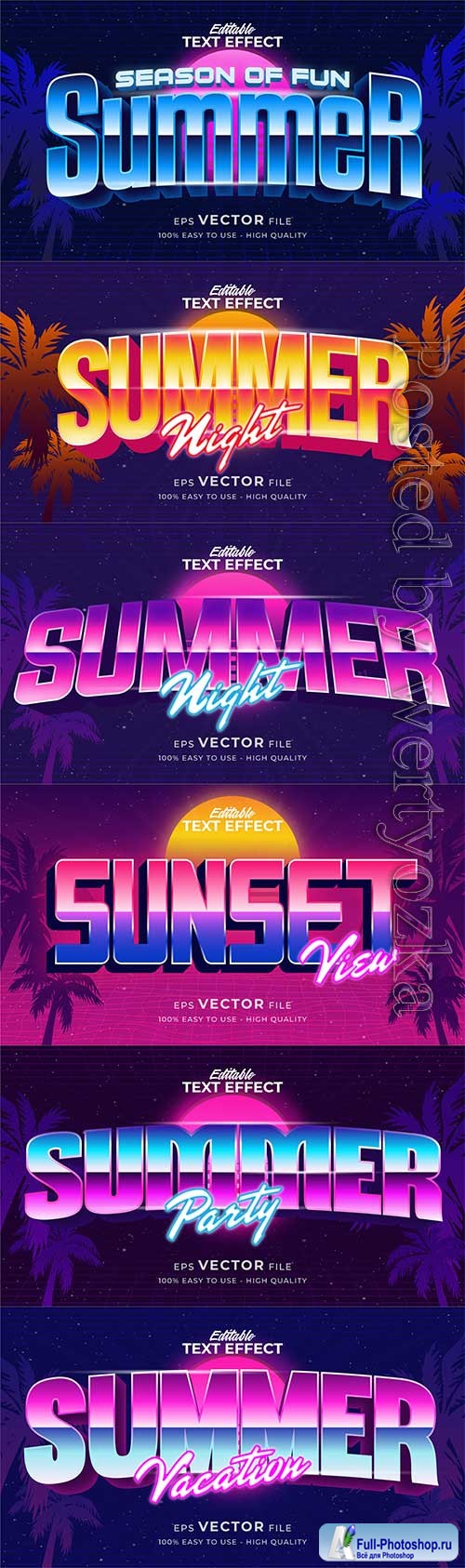 Retro summer holiday text in grunge style theme in vector vol 11