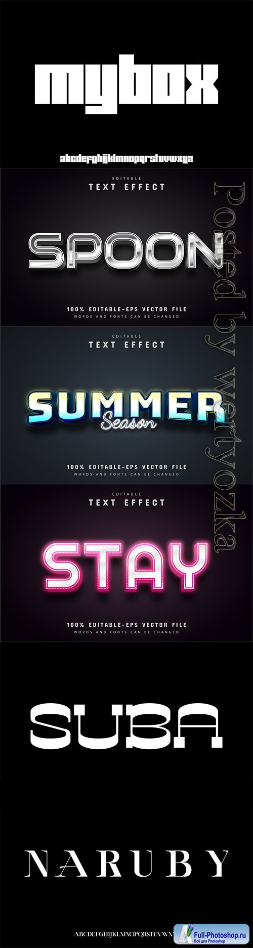 3d editable text style effect vector vol 538