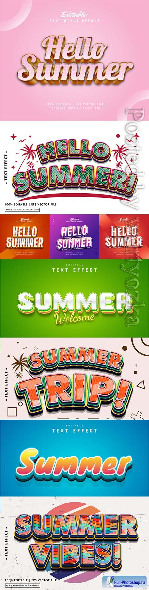 3d editable text style effect vector vol 541