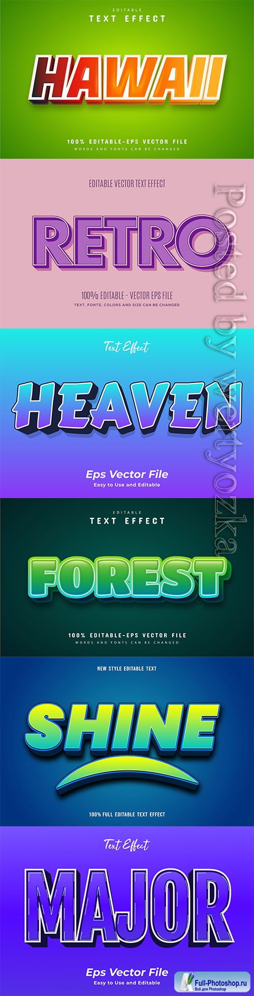 3d editable text style effect vector vol 536